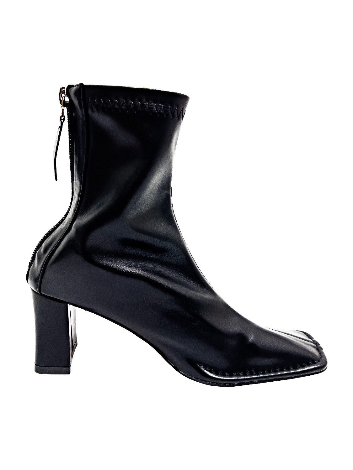Eco leather square short boots