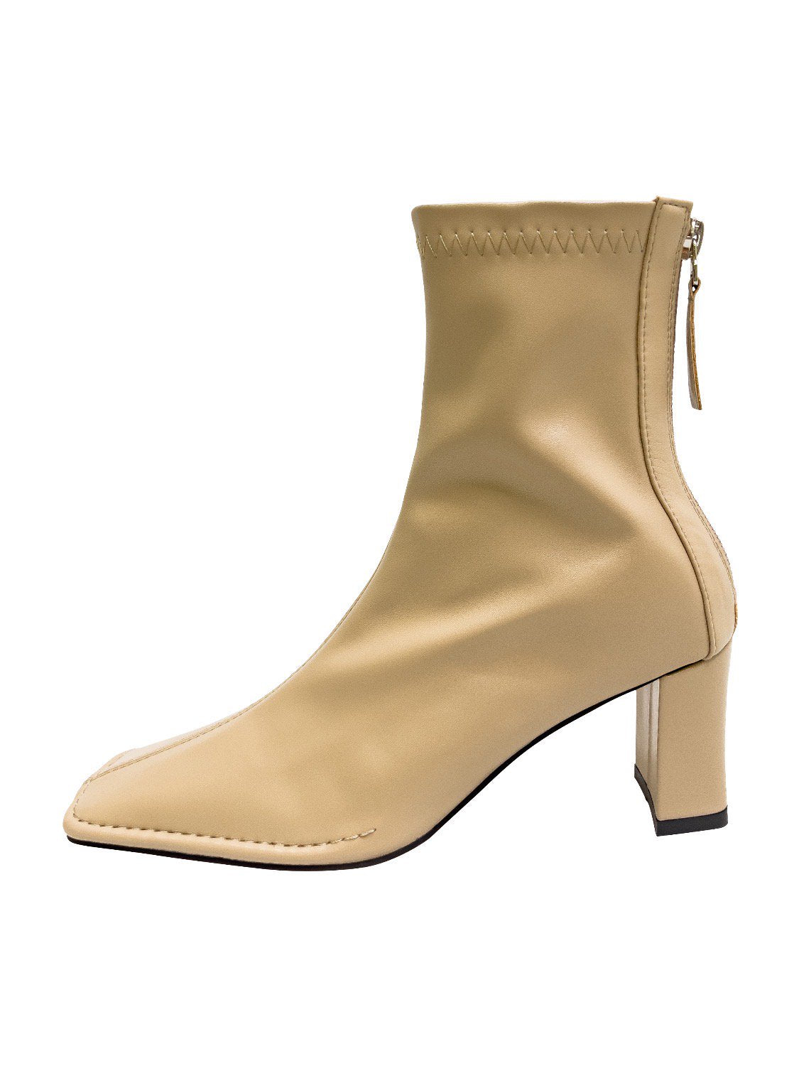 Eco leather square short boots