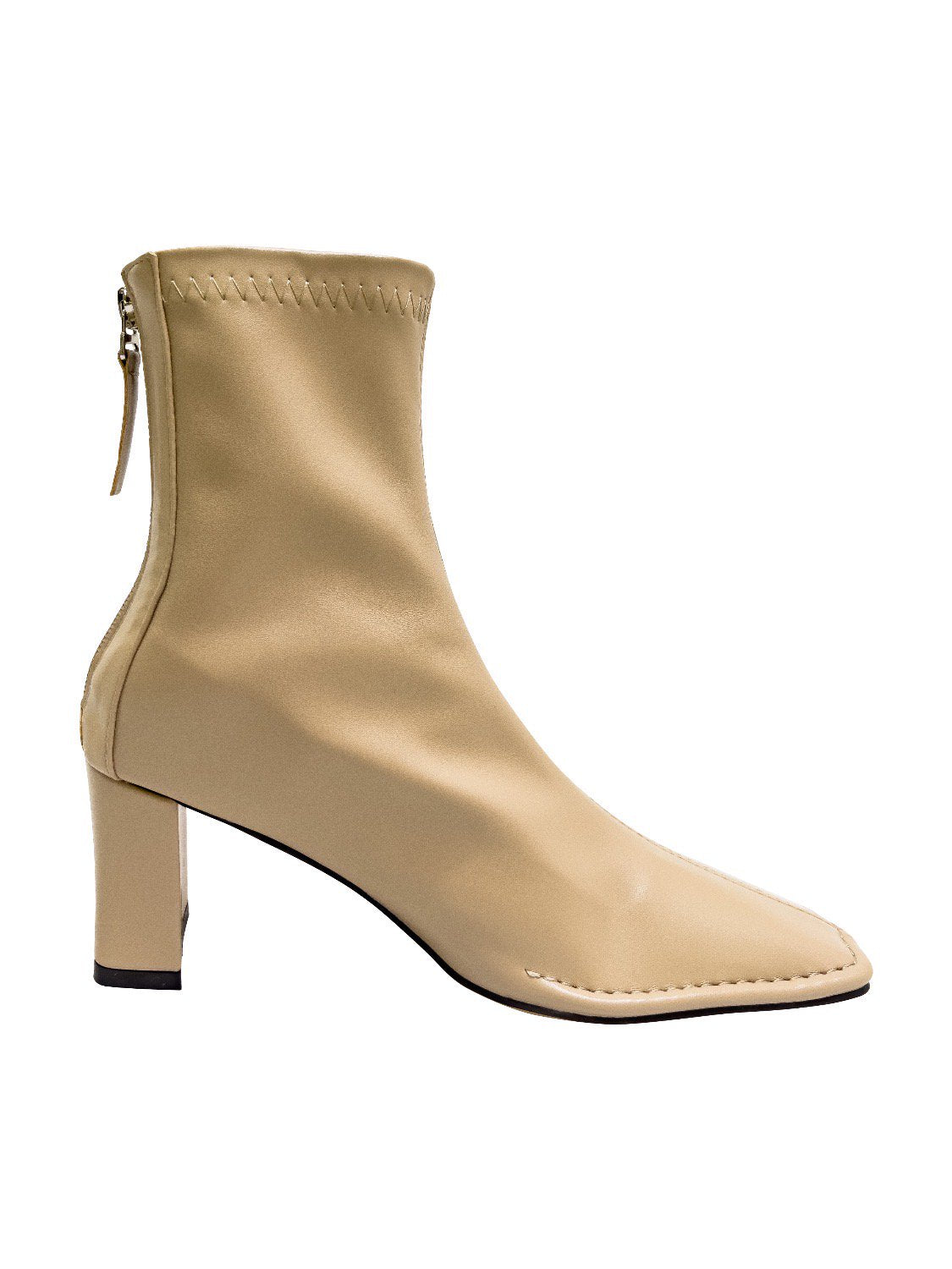 Eco leather square short boots