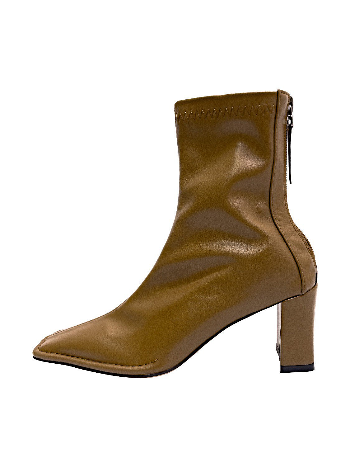 Eco leather square short boots