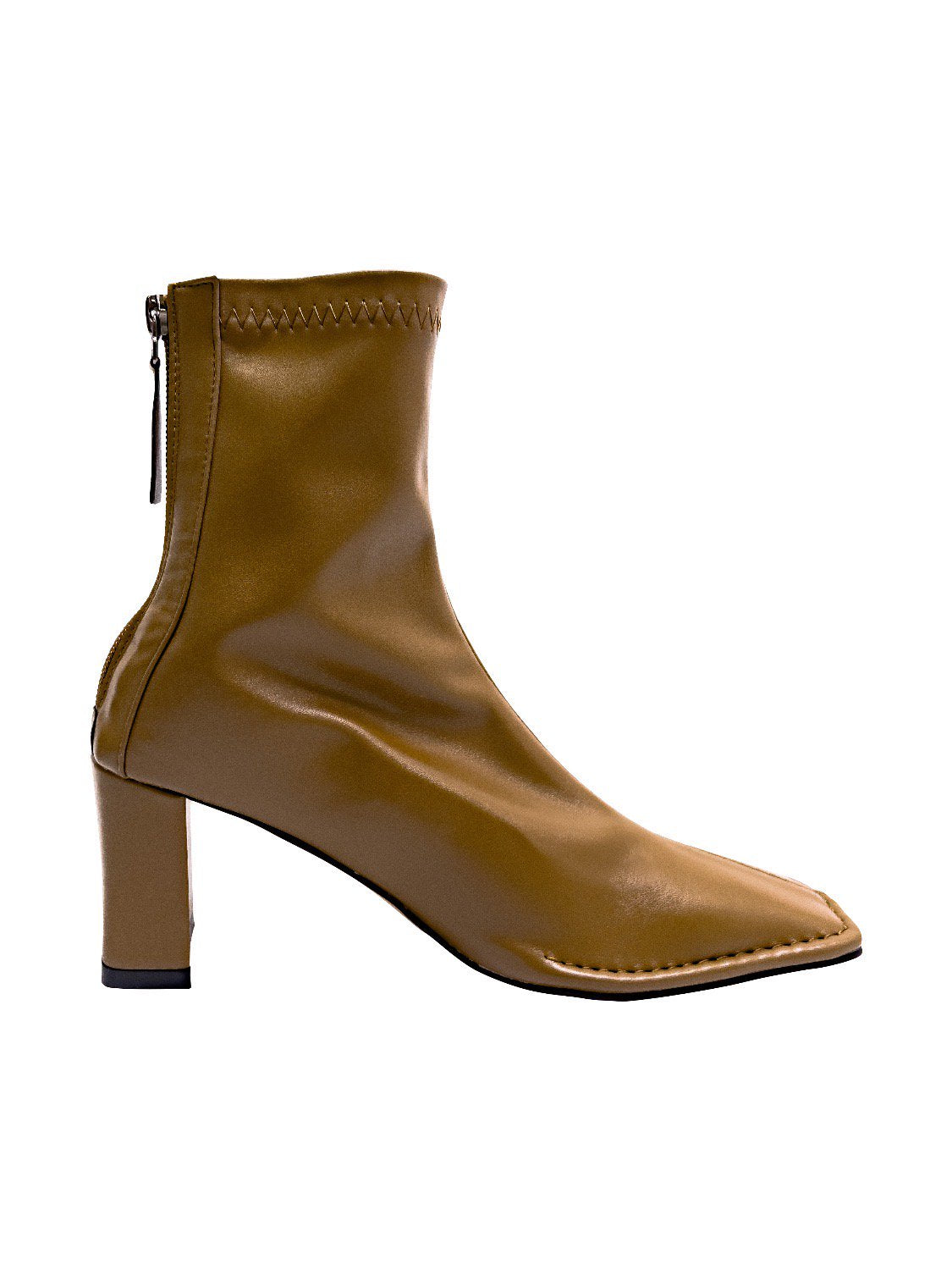 Eco leather square short boots