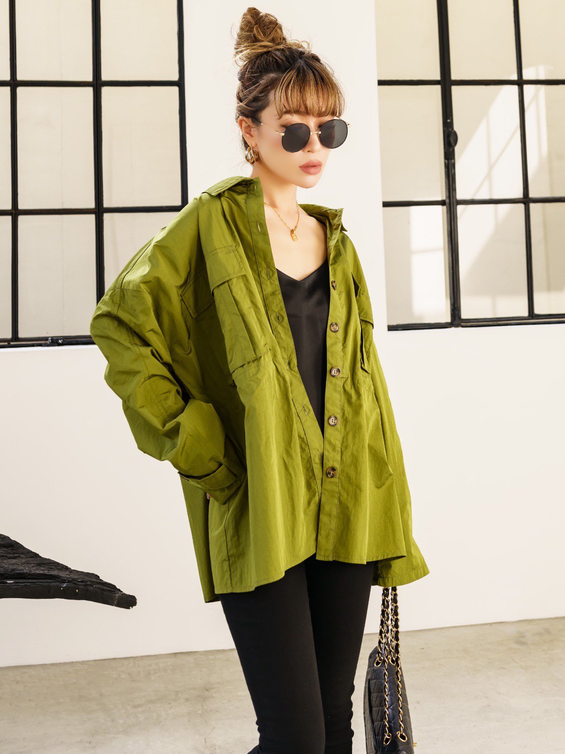 Taffeta ドロスト シャツジャケット