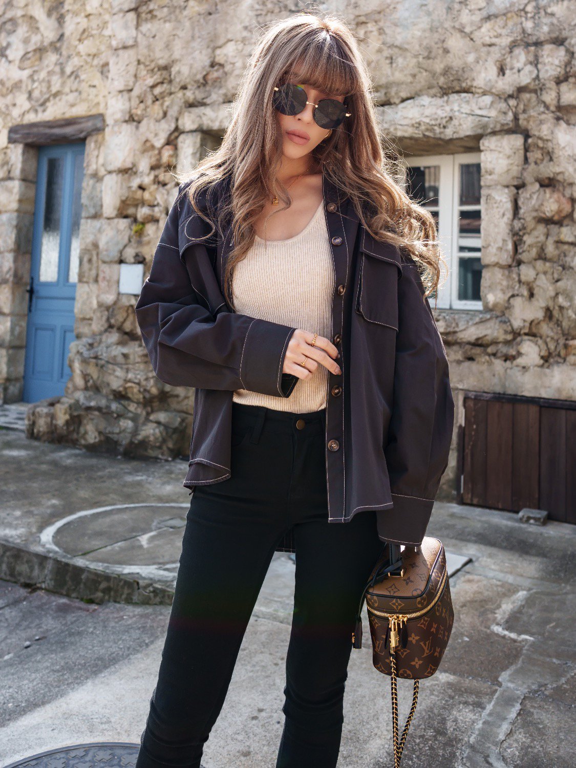 Contrast stitch shirt