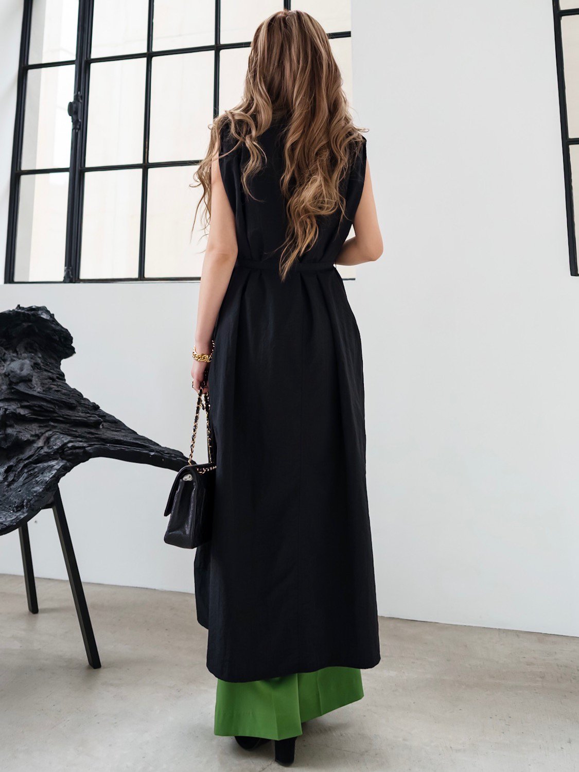 2way long gilet dress