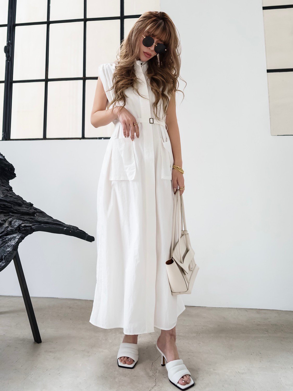 2way long gilet dress