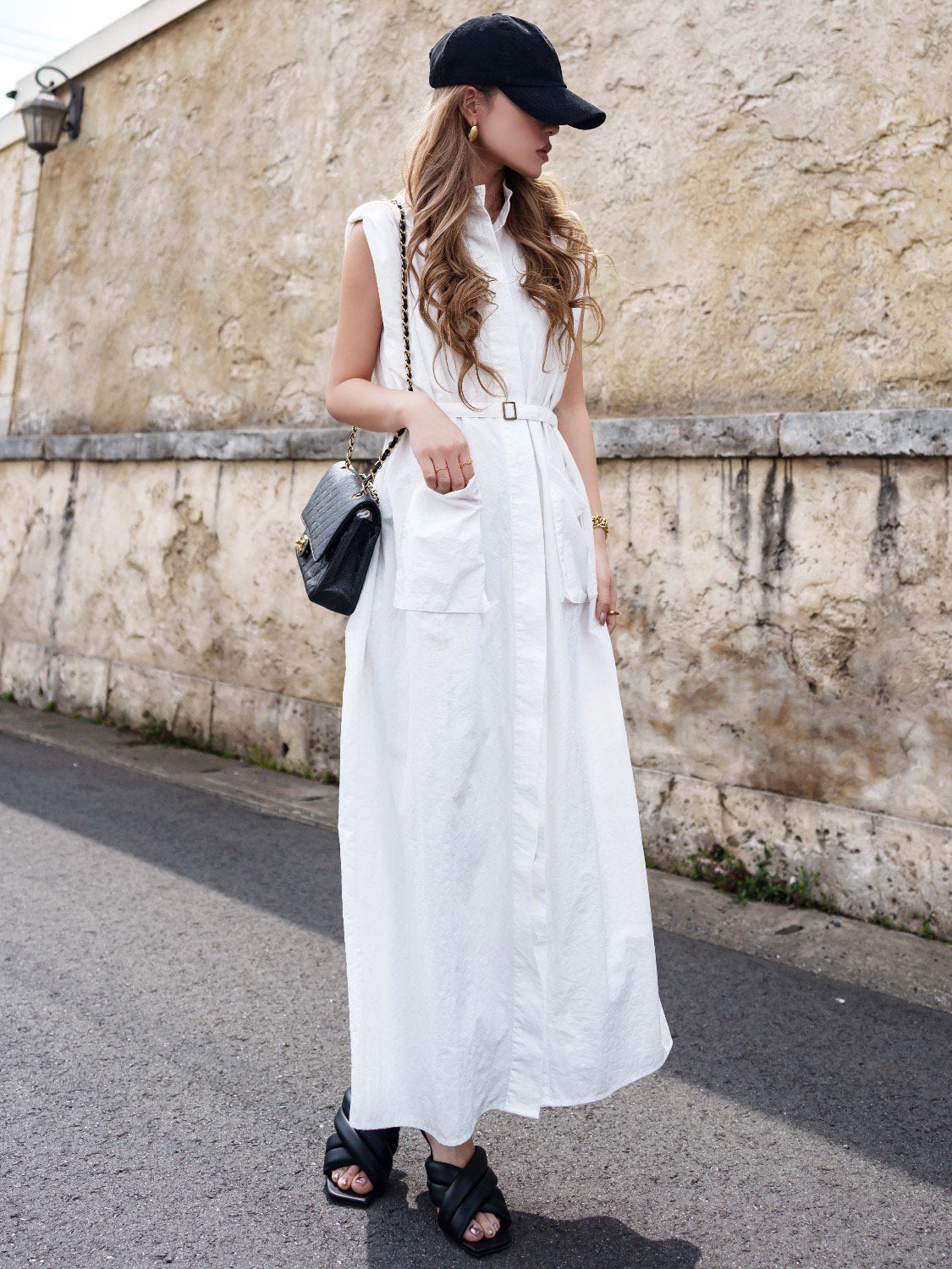 2way long gilet dress