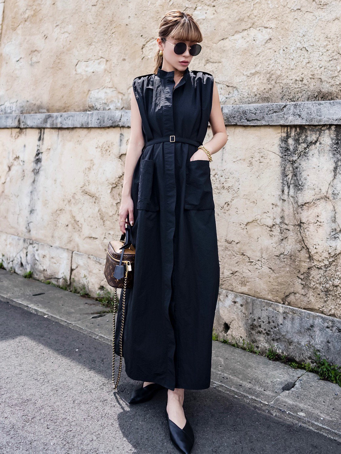 2way long gilet dress