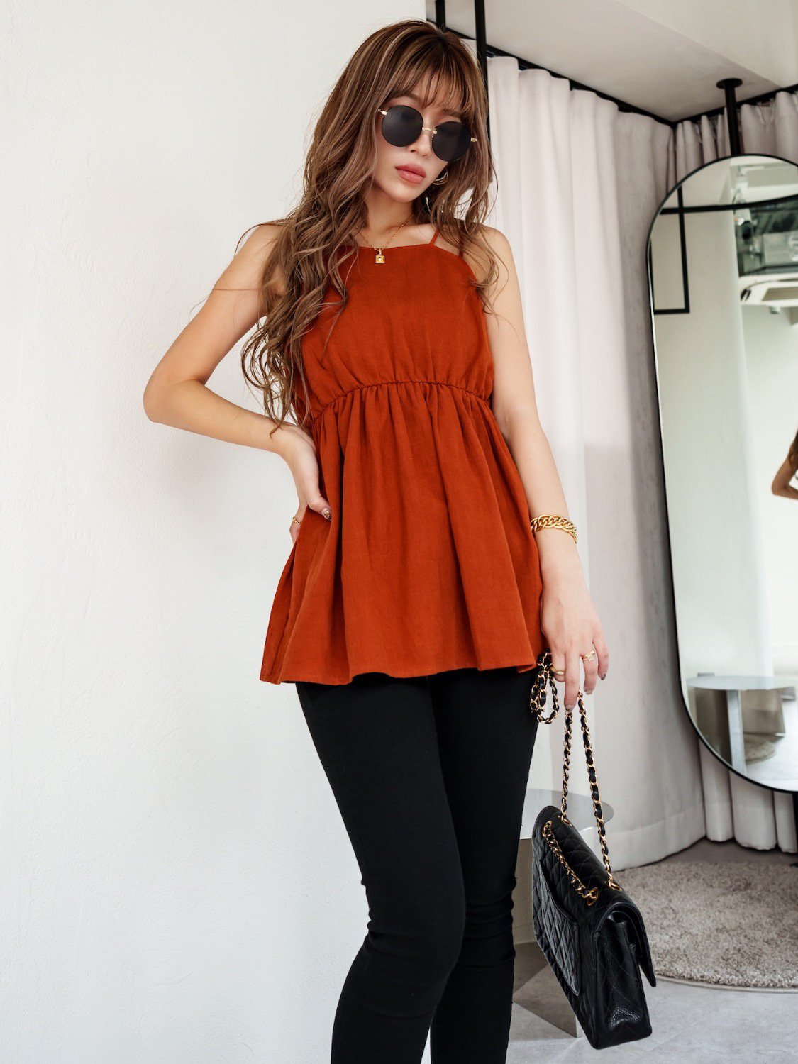 Peplum Cotton Linen Camisole