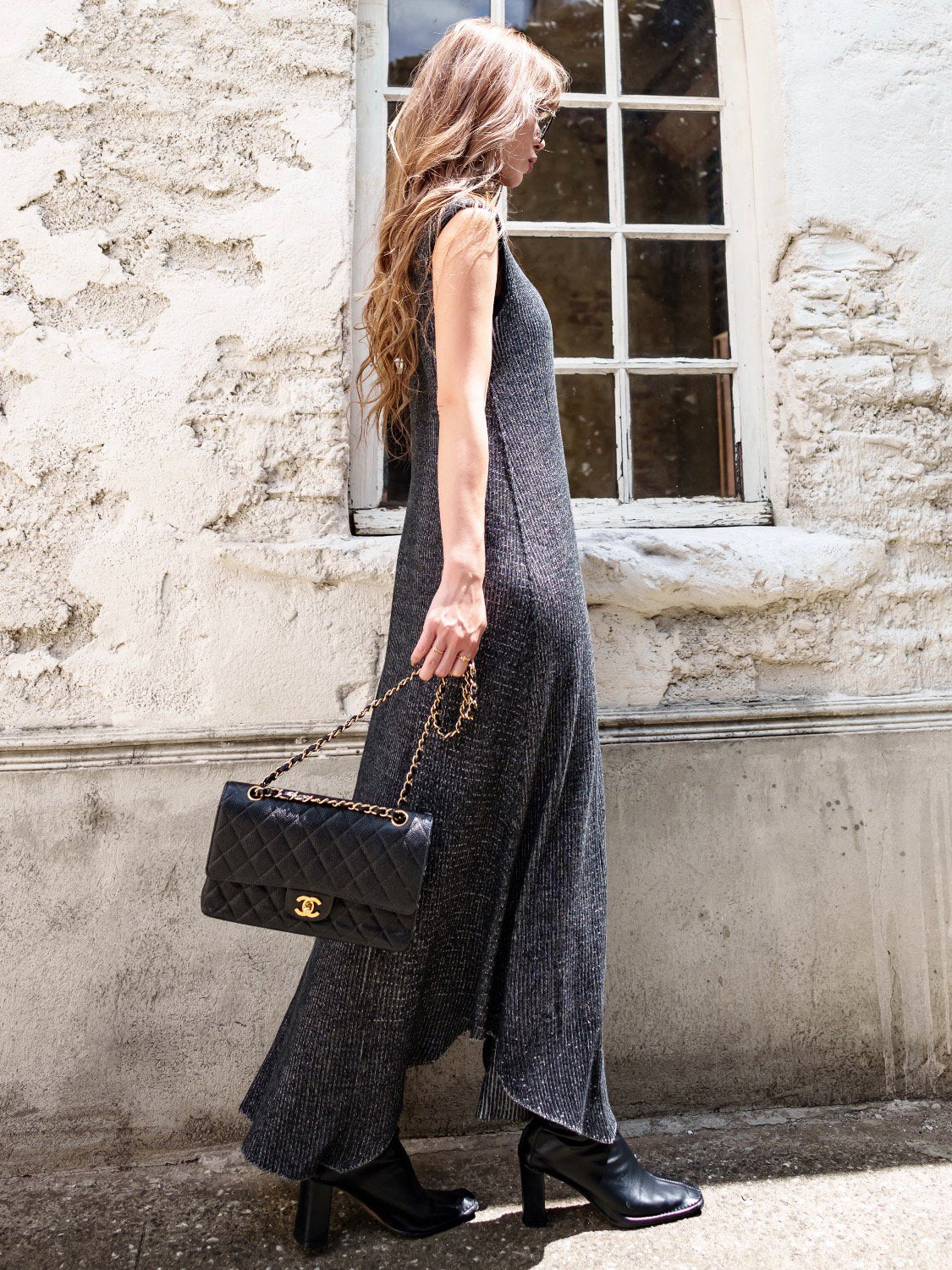 MIX リブ タートル ワンピース