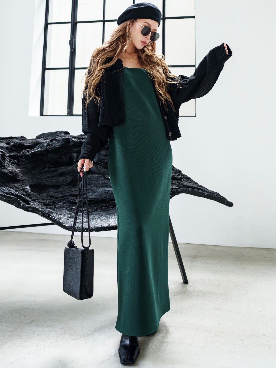 2way ケーブル カーディガン