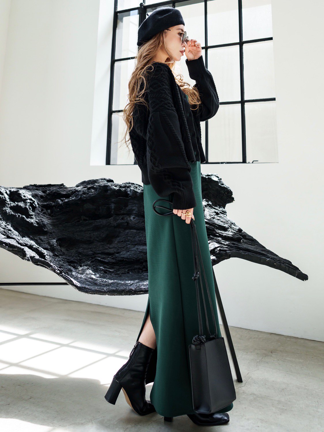 2way ケーブル カーディガン