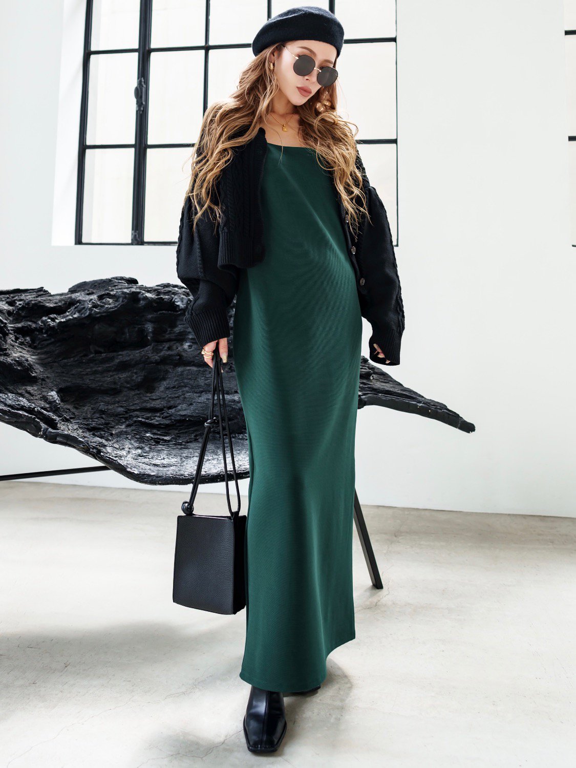 2way ケーブル カーディガン