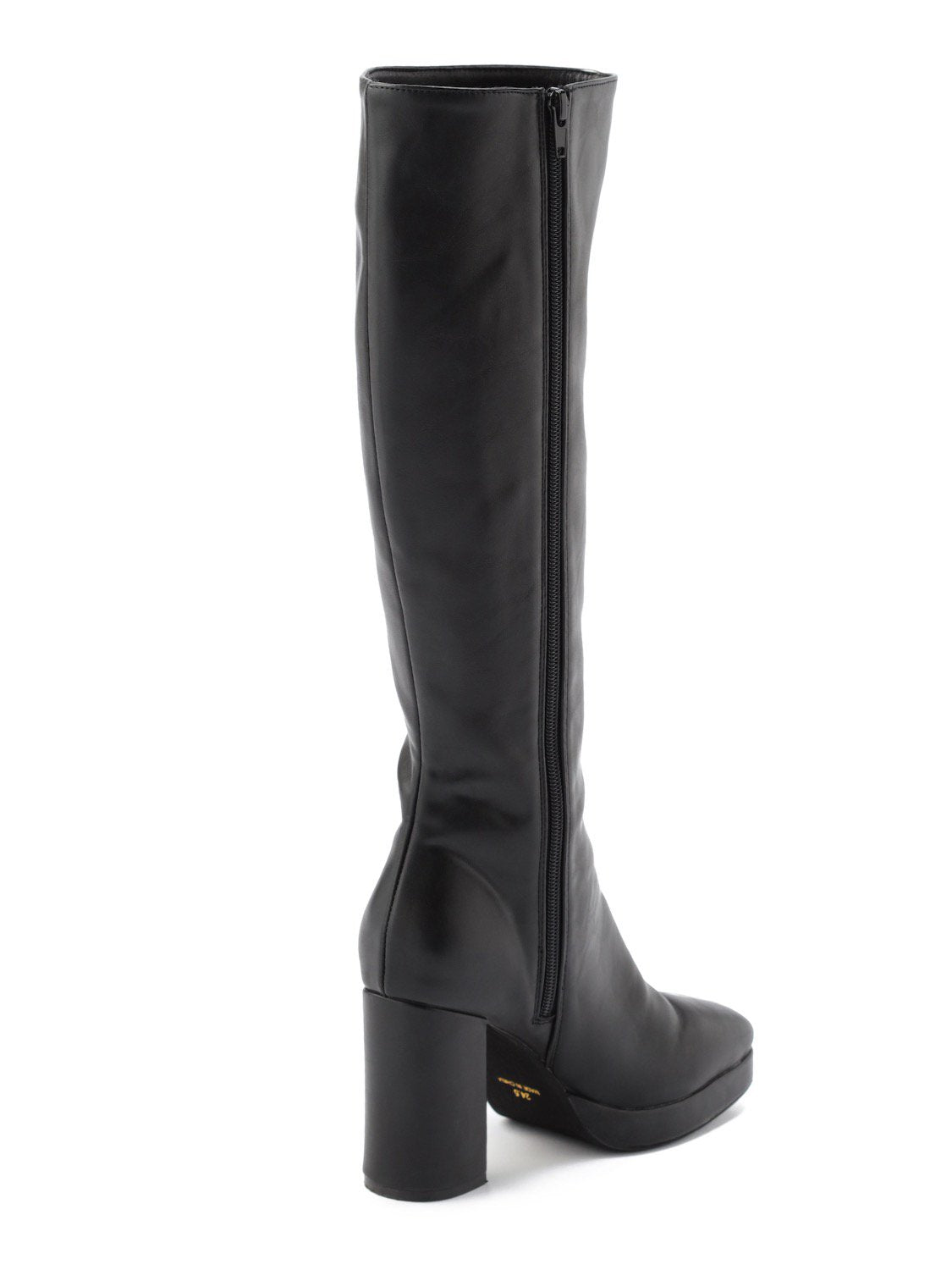 Ecoレザー スクエア ロングブーツ