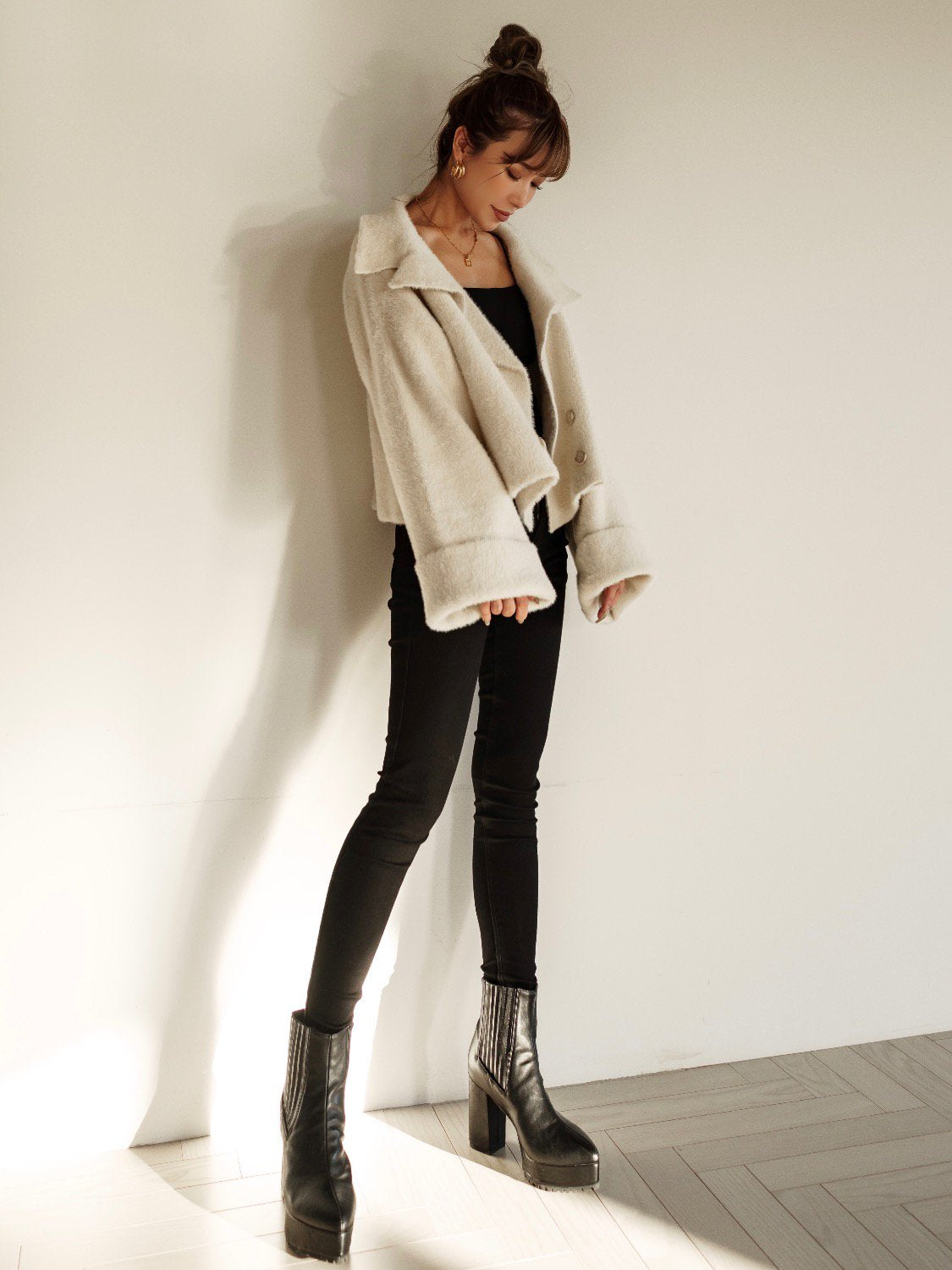 Eco-leather side gore short boots