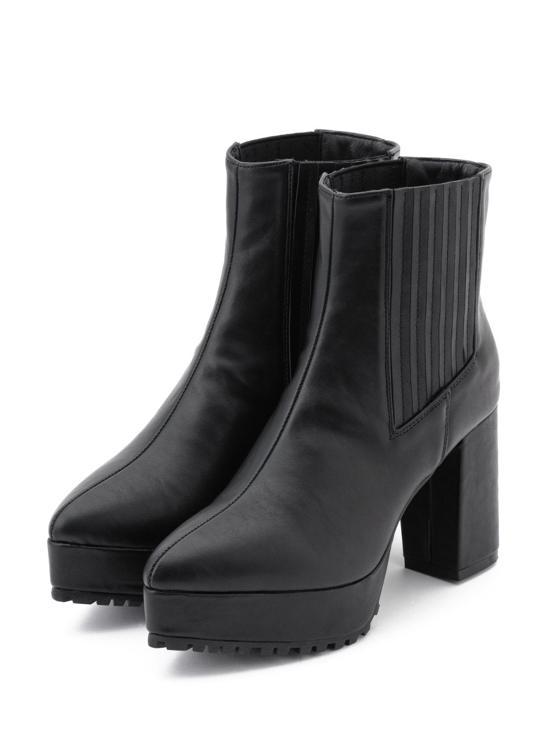Eco-leather side gore short boots