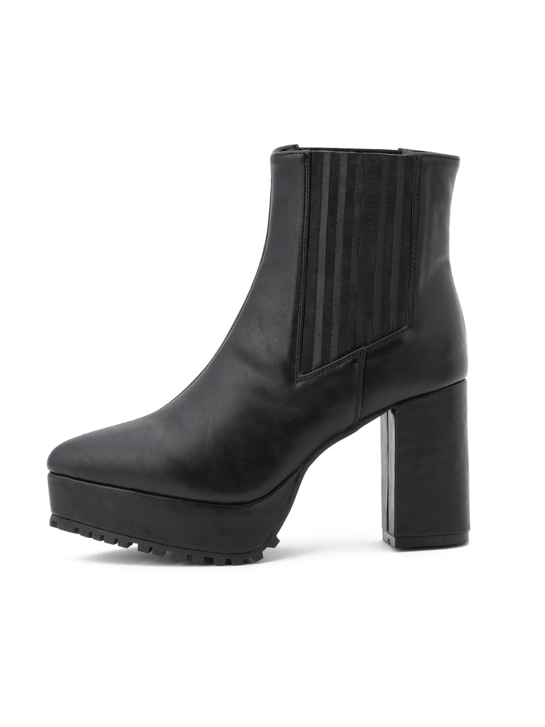 Eco-leather side gore short boots