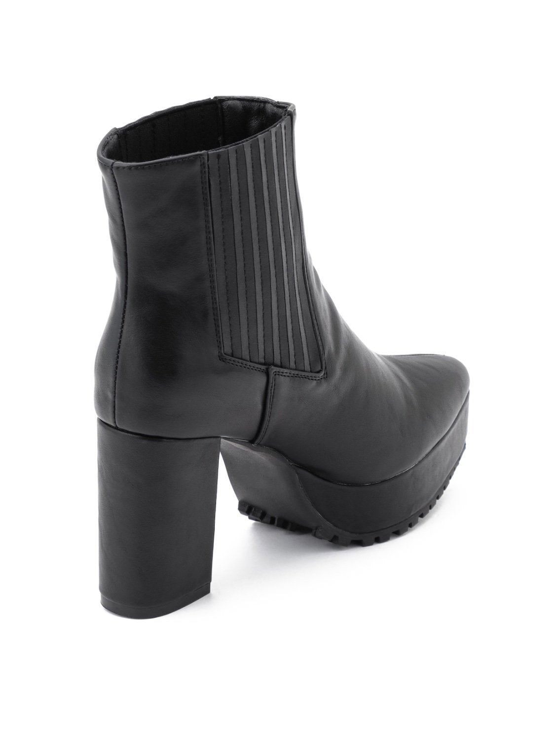 Eco-leather side gore short boots