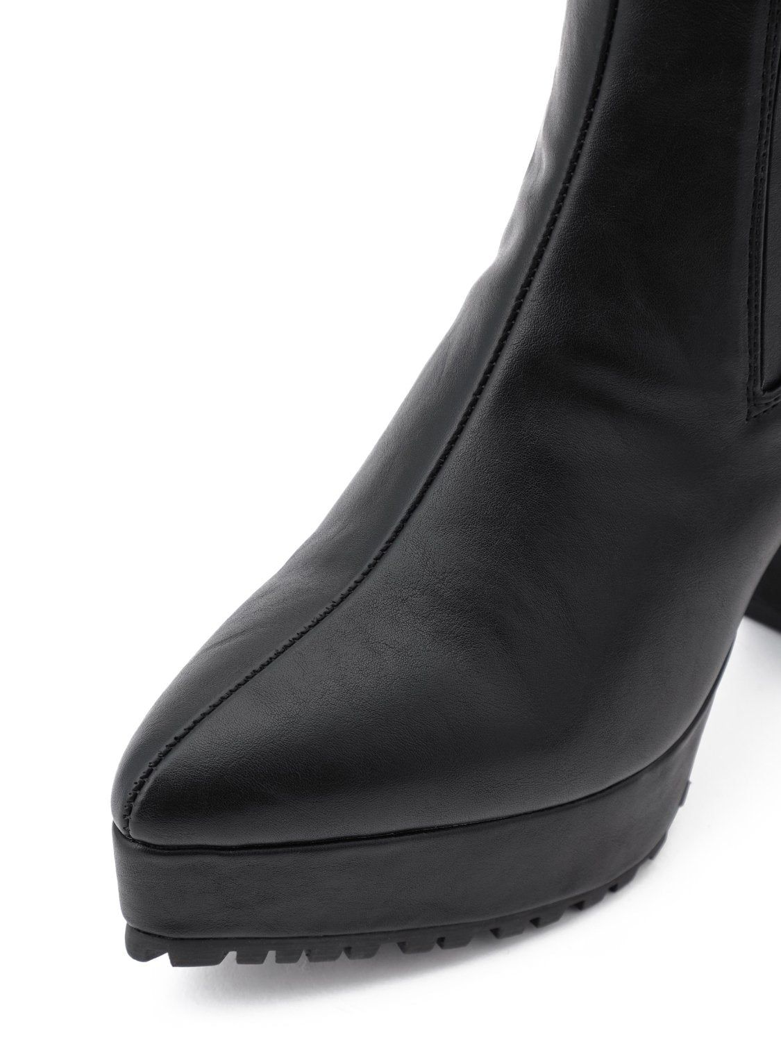 Eco-leather side gore short boots