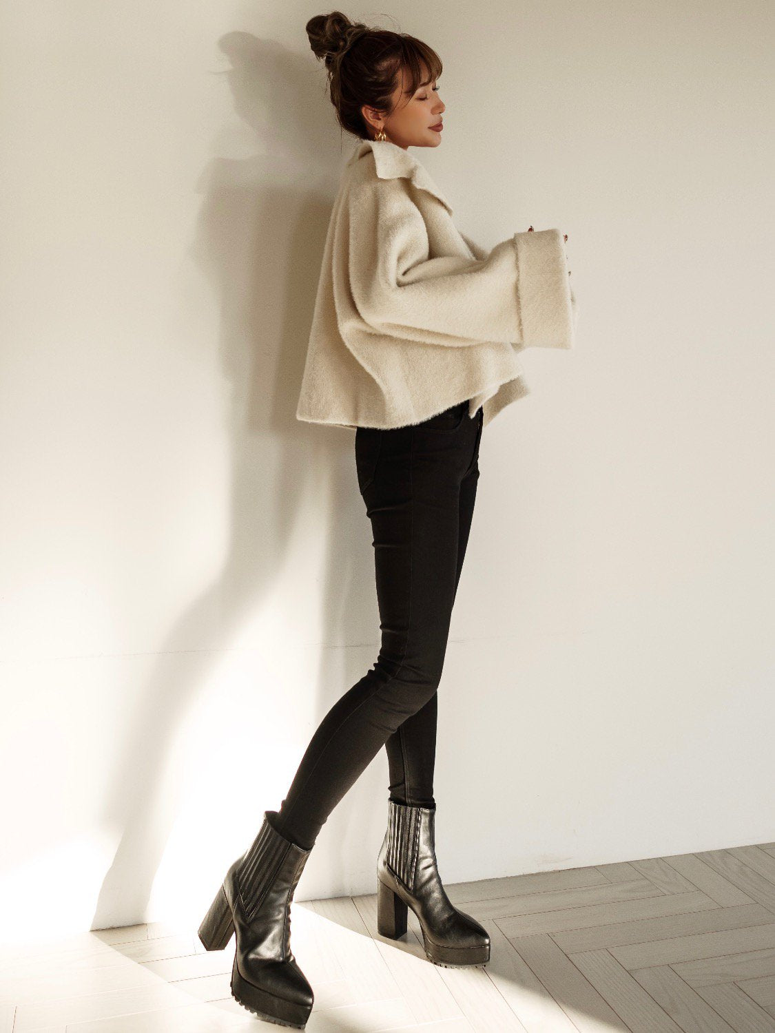 Eco-leather side gore short boots