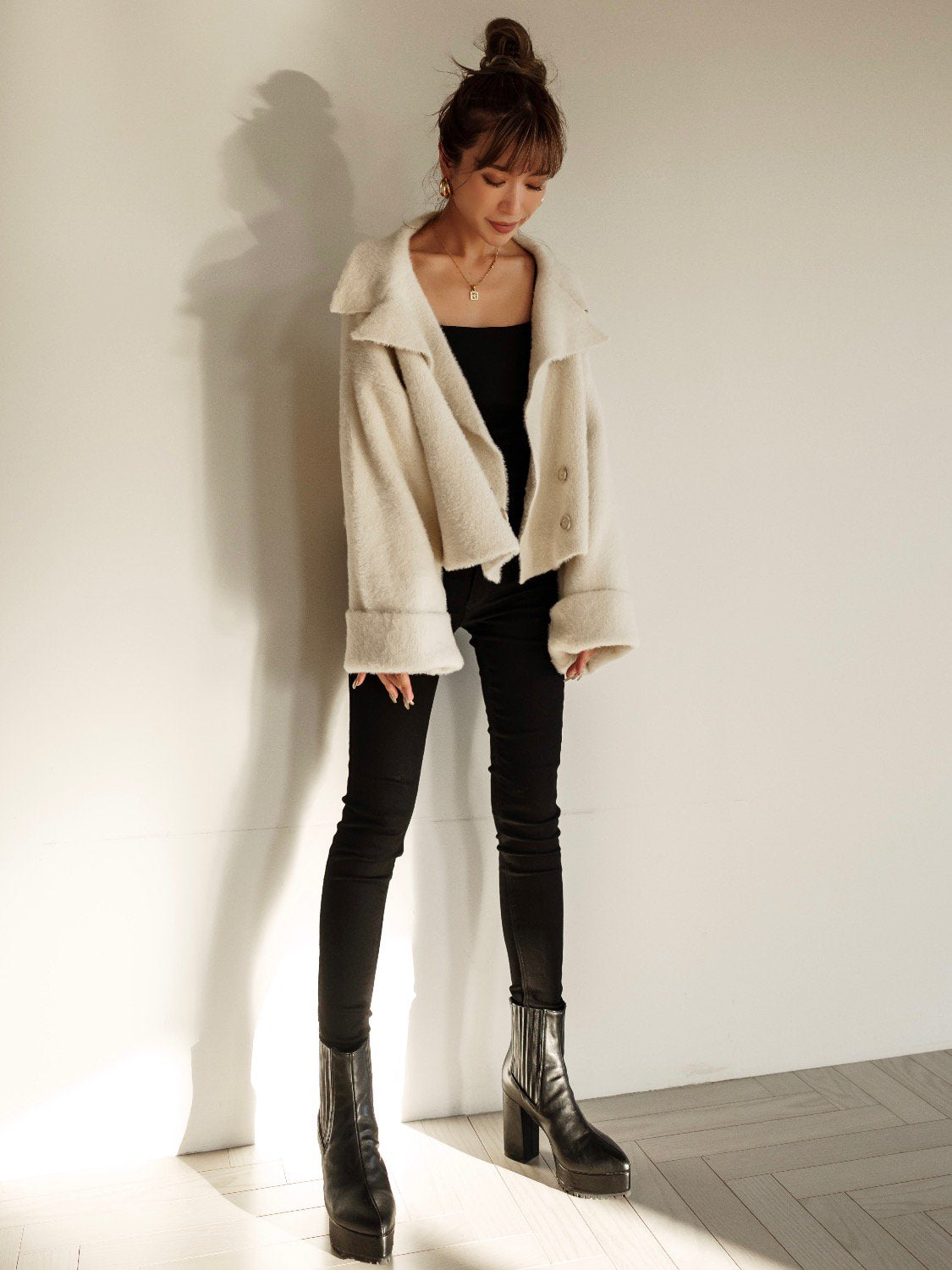 Eco-leather side gore short boots
