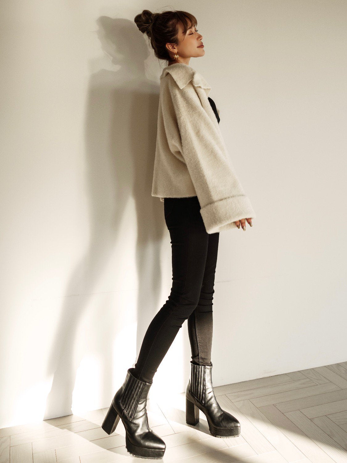 Eco-leather side gore short boots