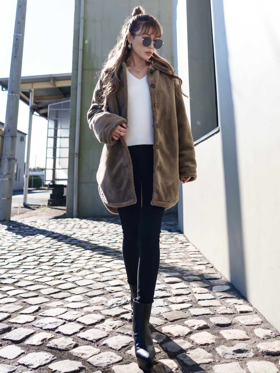 リバーシブル Boa キルティング コート