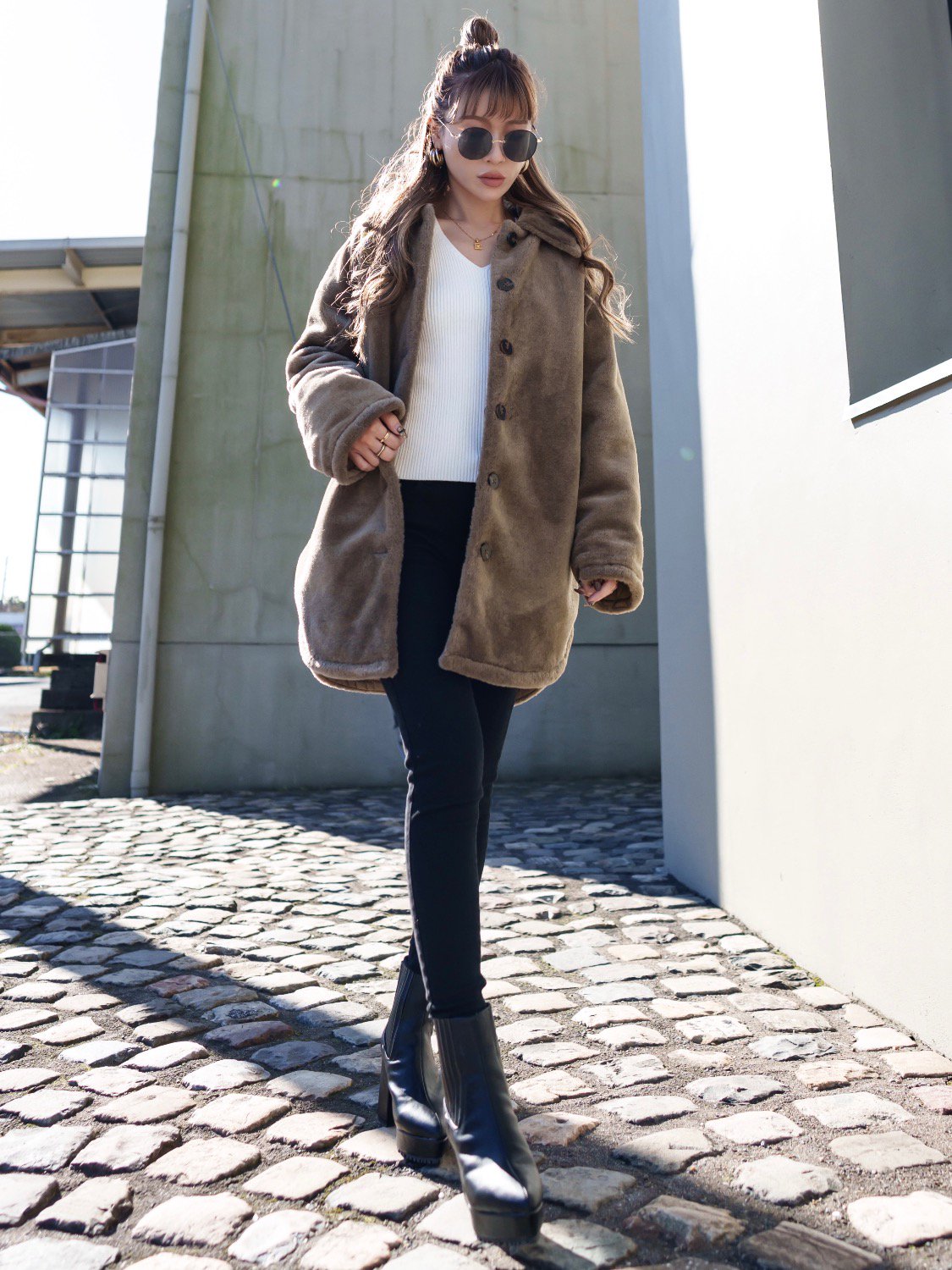 リバーシブル Boa キルティング コート