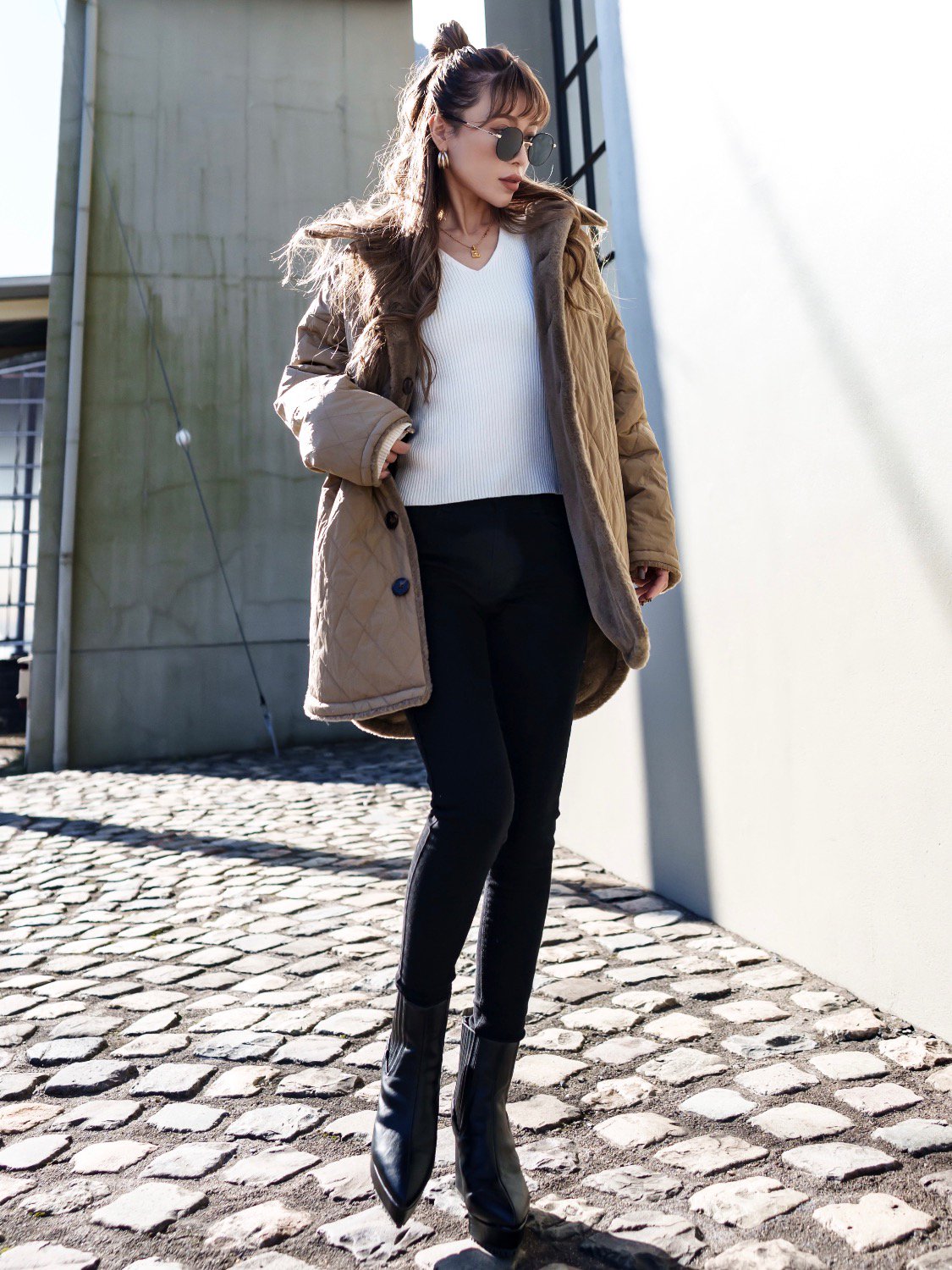 リバーシブル Boa キルティング コート