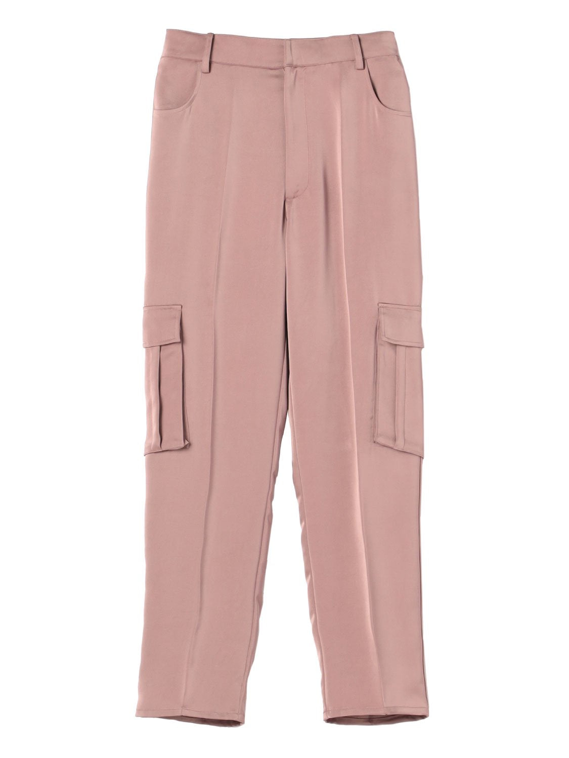 Satin Tapered Cargo Pants