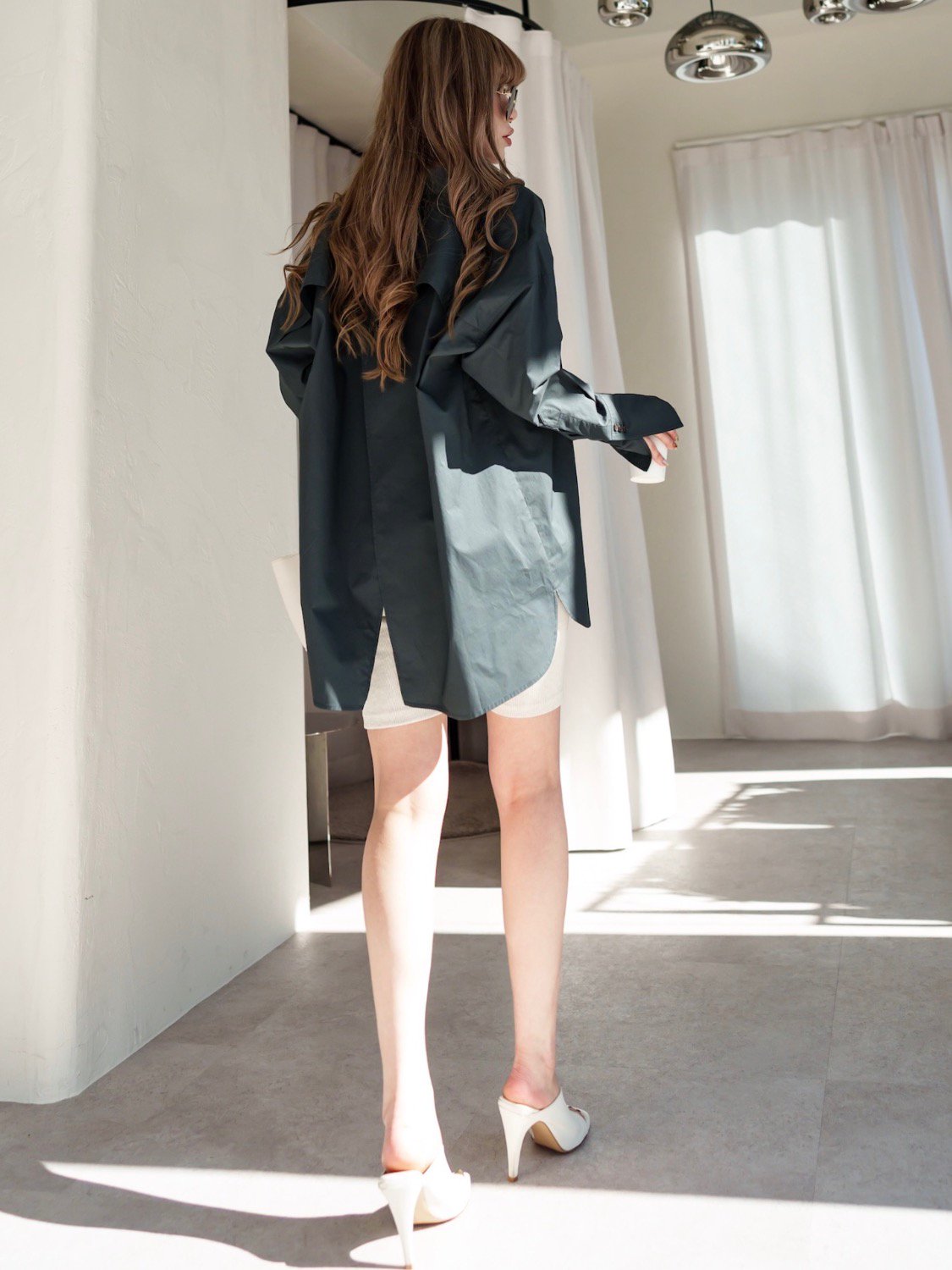 Basic ribbed half leggings