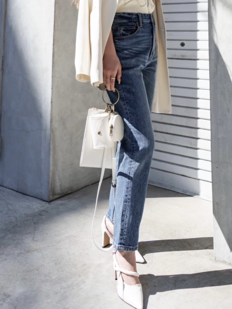 Tapered High-rise Denim