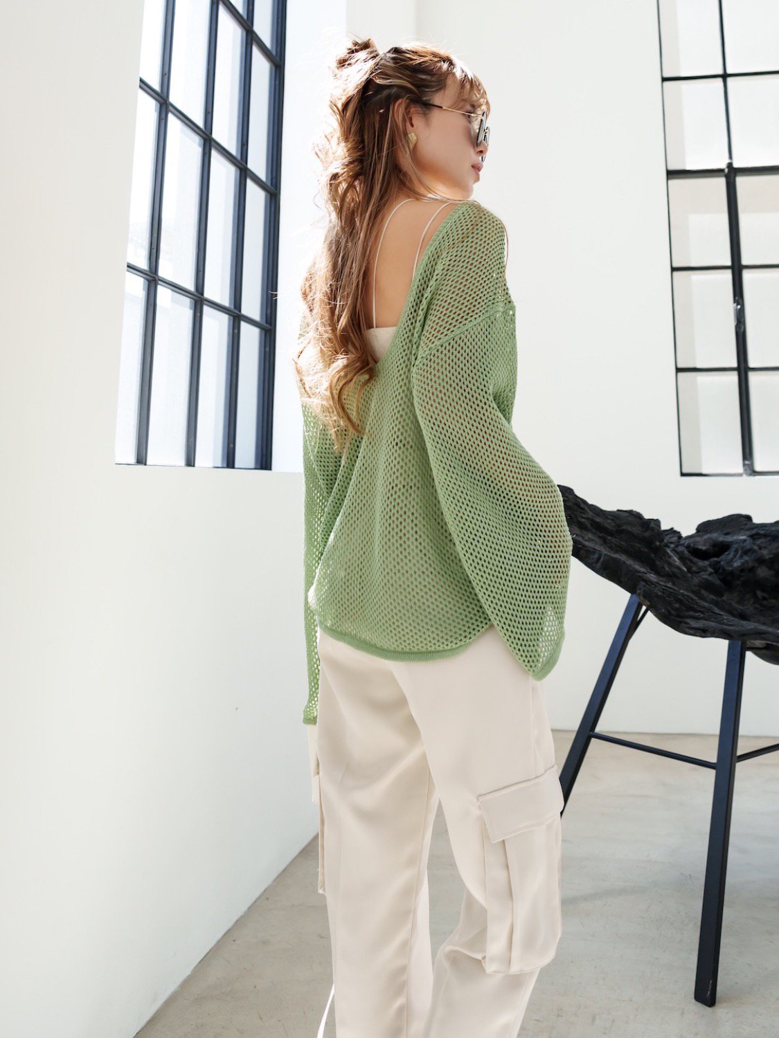 Back-open mesh summer knit