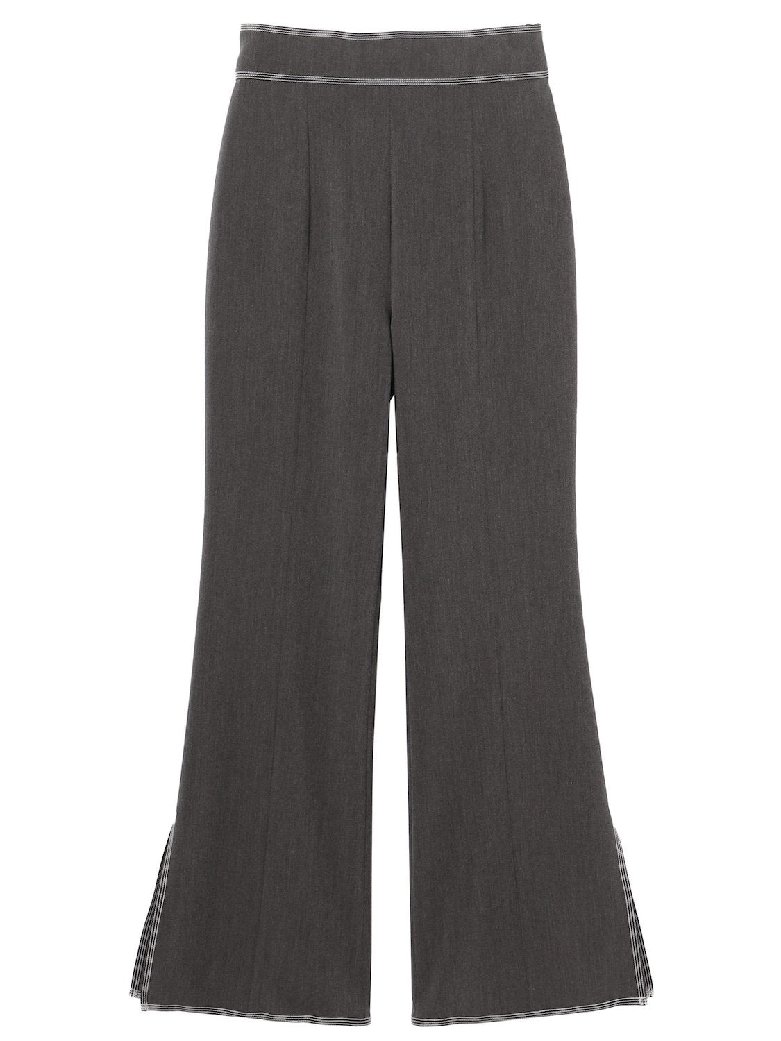 Stitched semi-flared pants