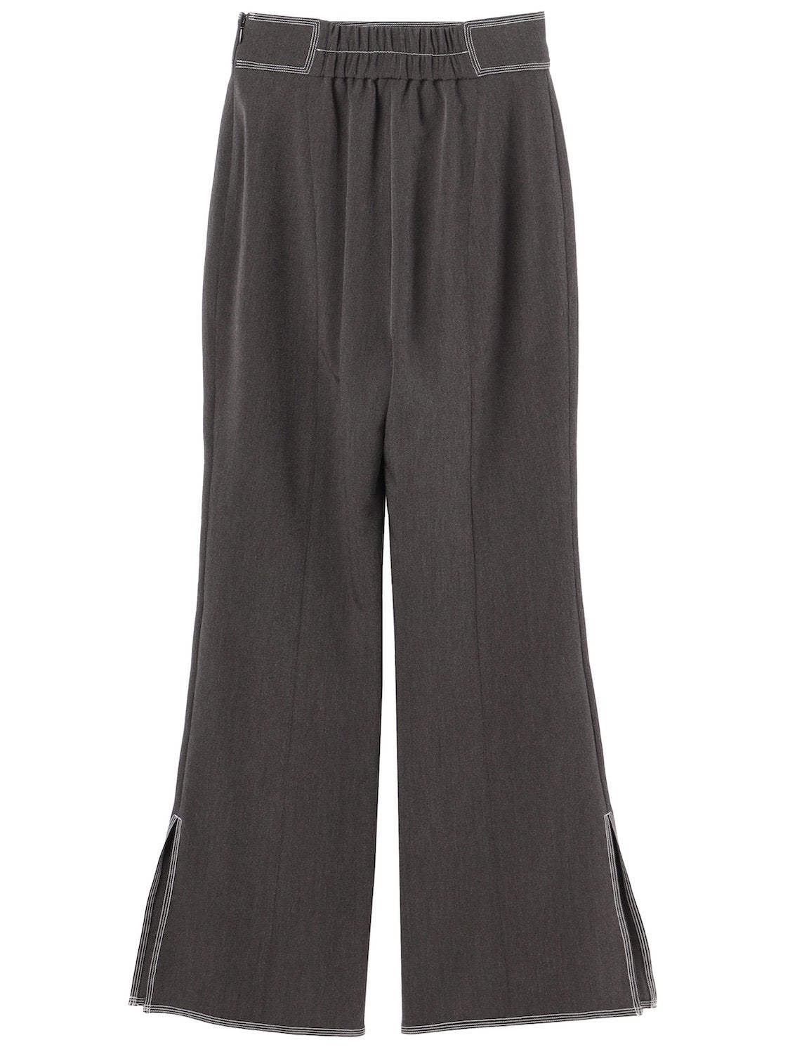 Stitched semi-flared pants