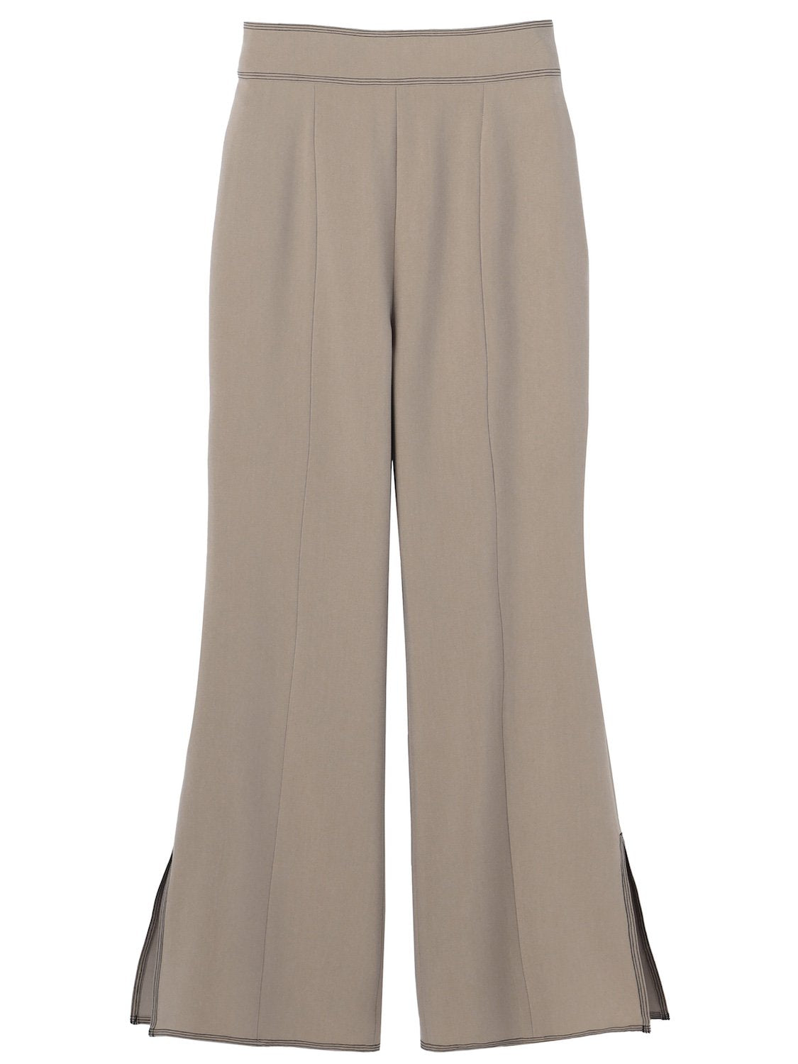 Stitched semi-flared pants