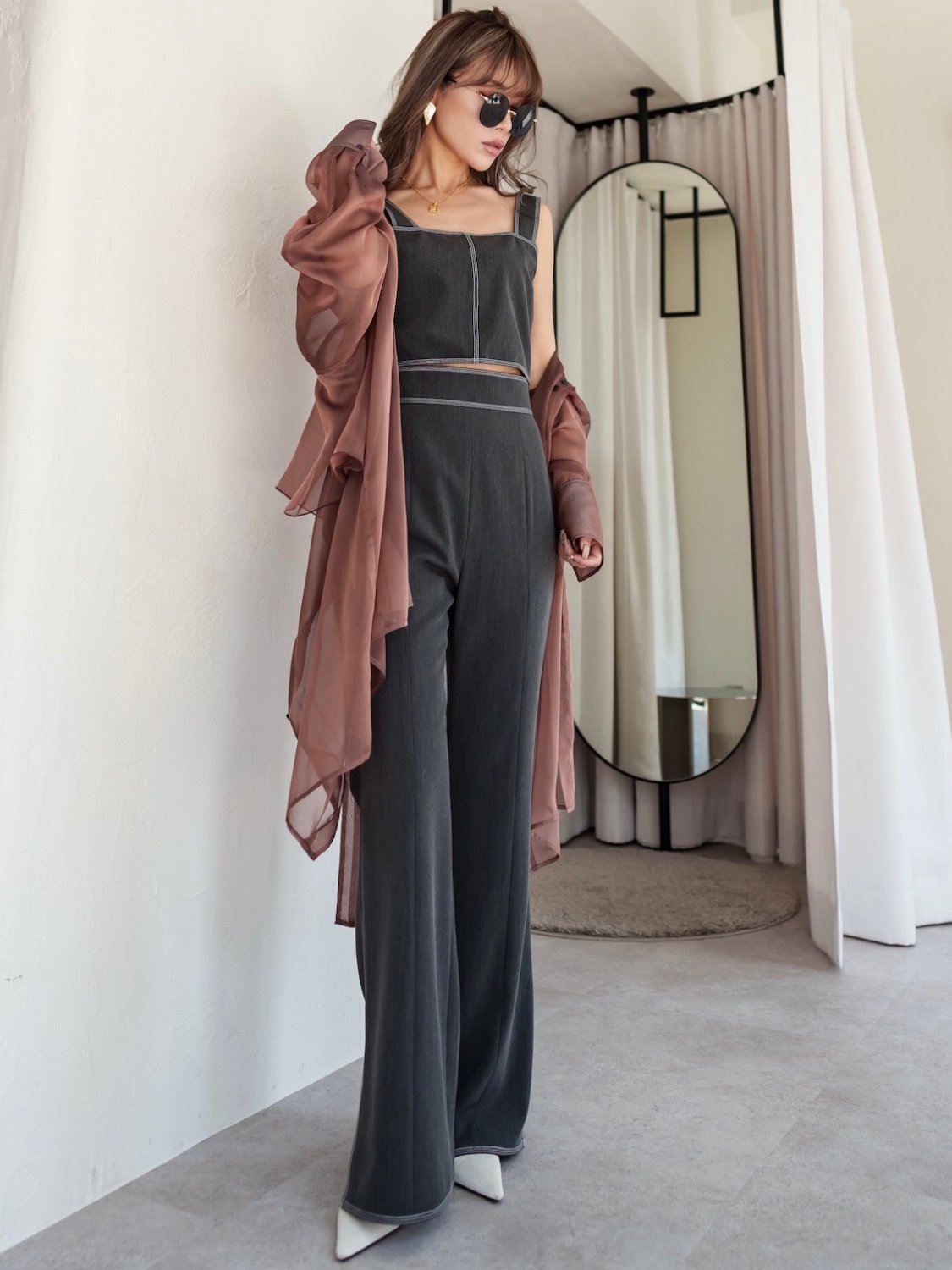 Stitched Back-shirring Bustier