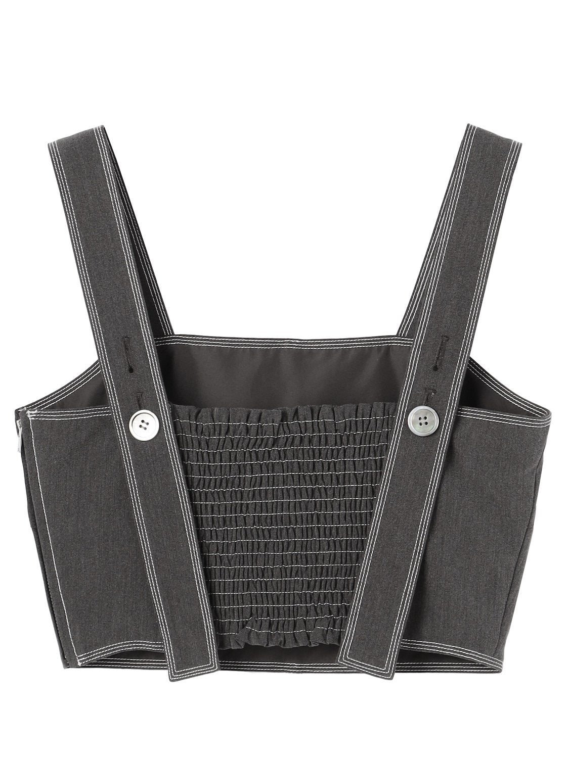 Stitched Back-shirring Bustier
