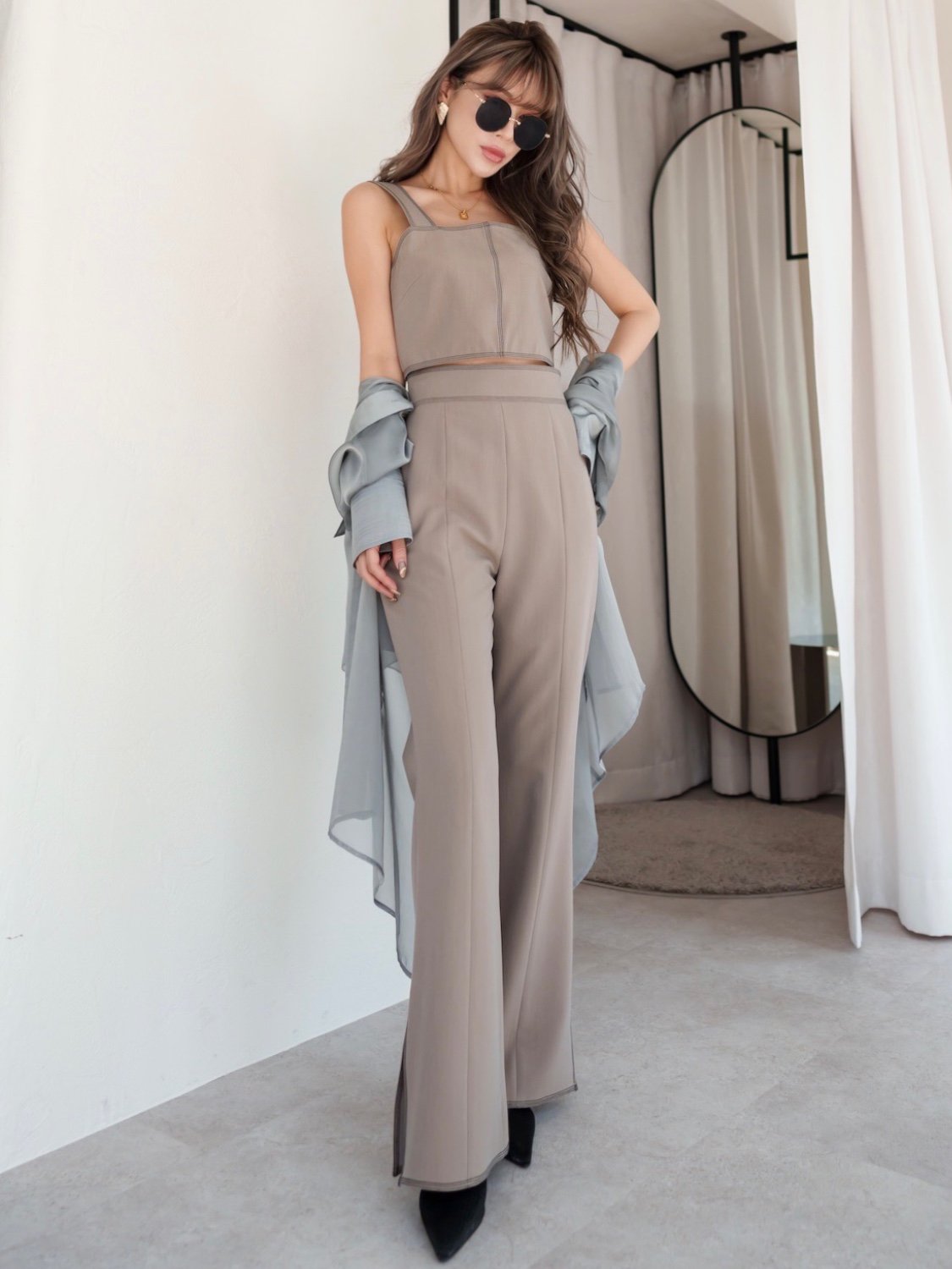 Stitched Back-shirring Bustier