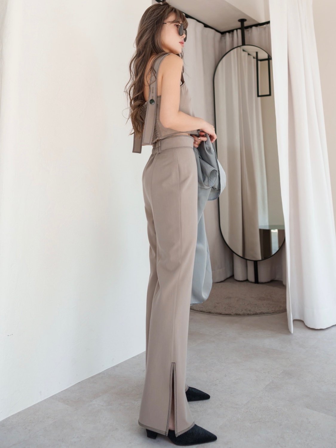 Stitched Back-shirring Bustier