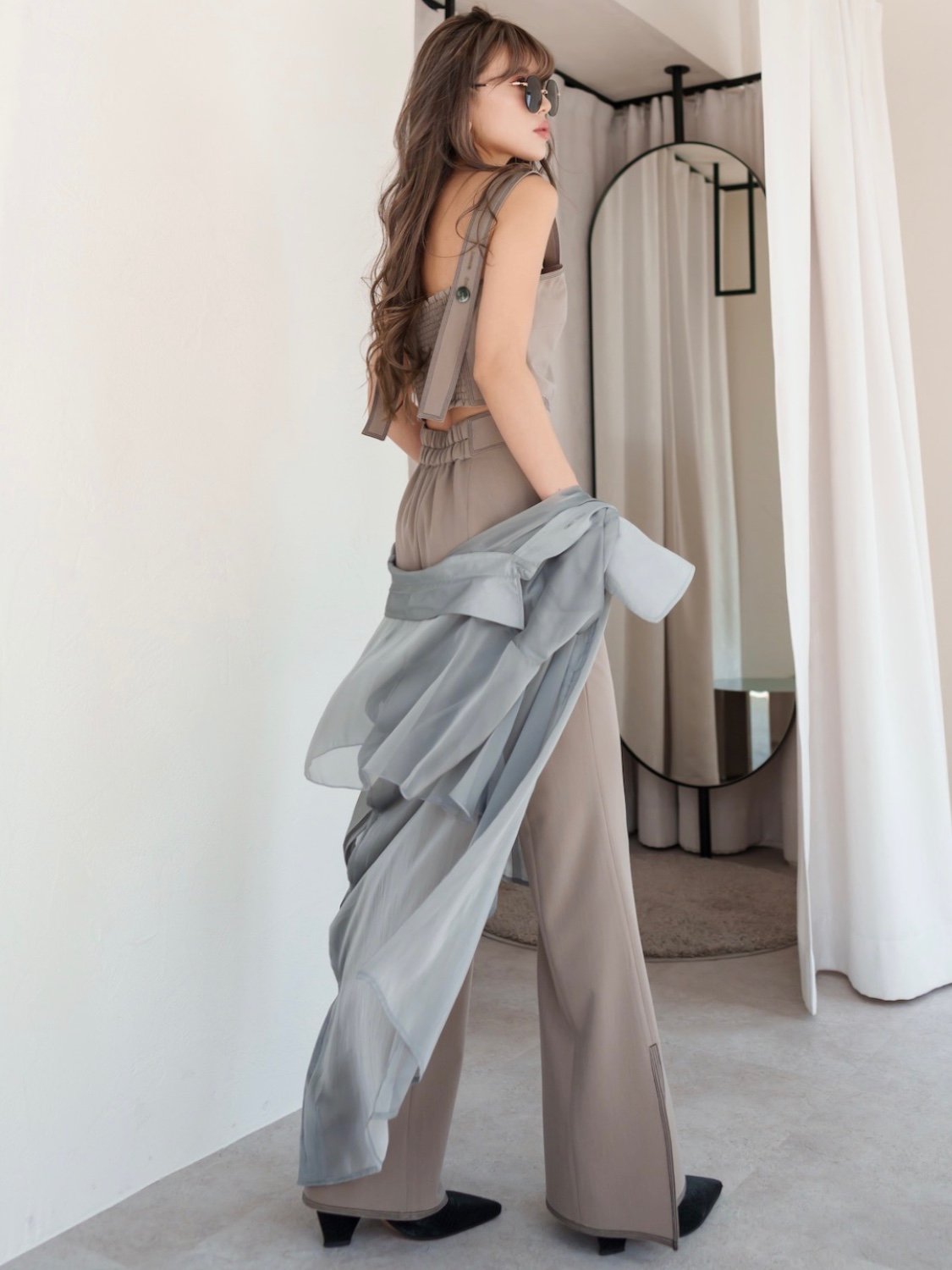 Stitched Back-shirring Bustier
