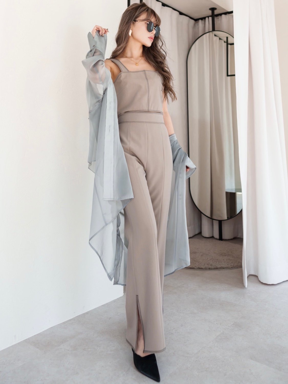Stitched Back-shirring Bustier
