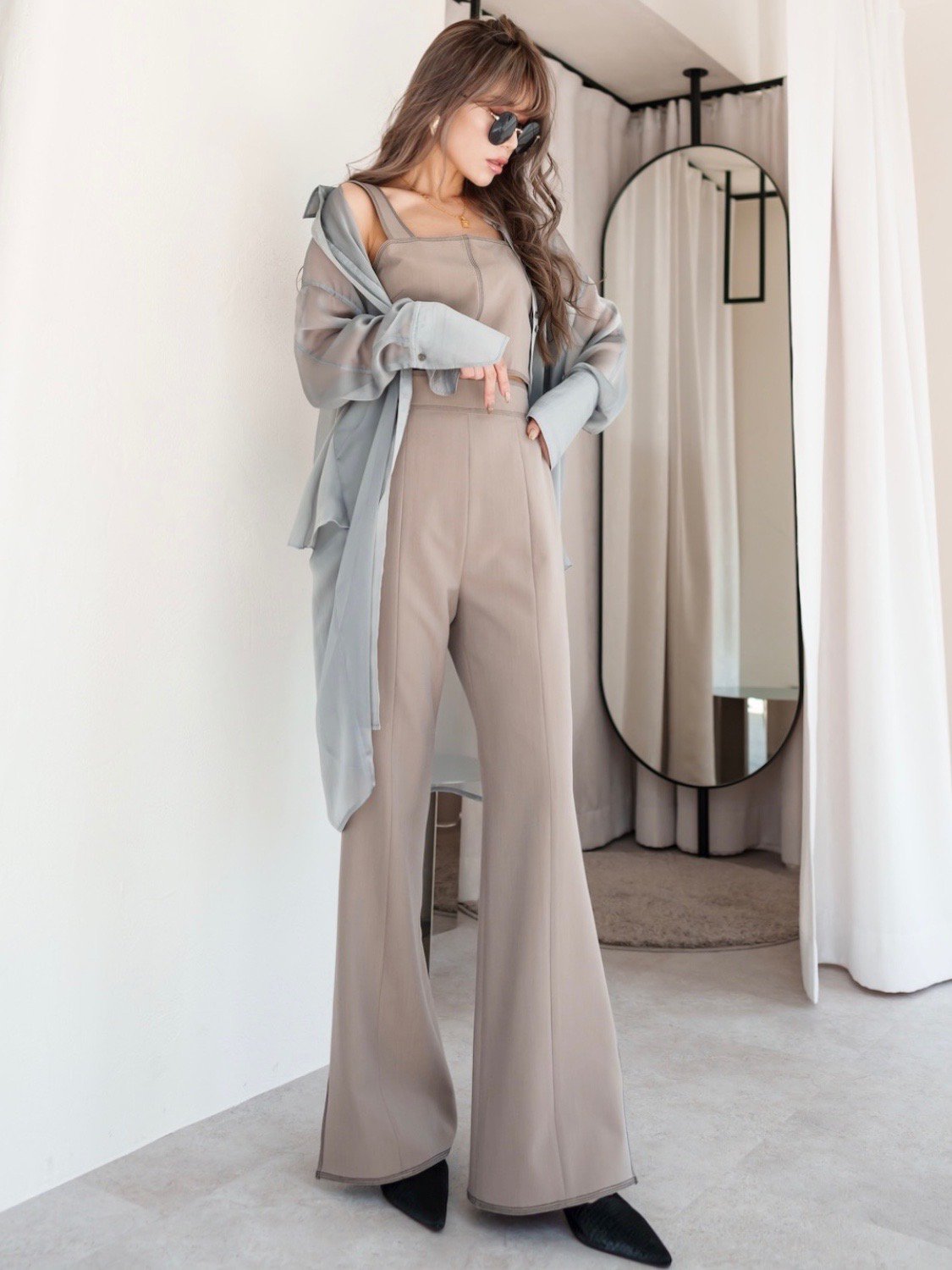 Stitched Back-shirring Bustier