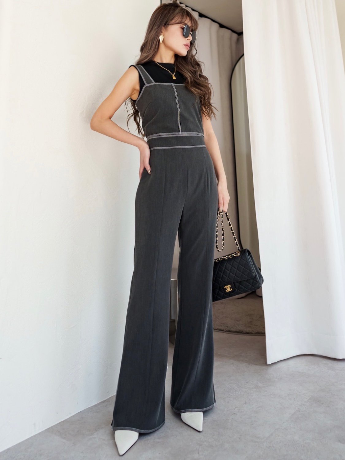 Stitched Back-shirring Bustier