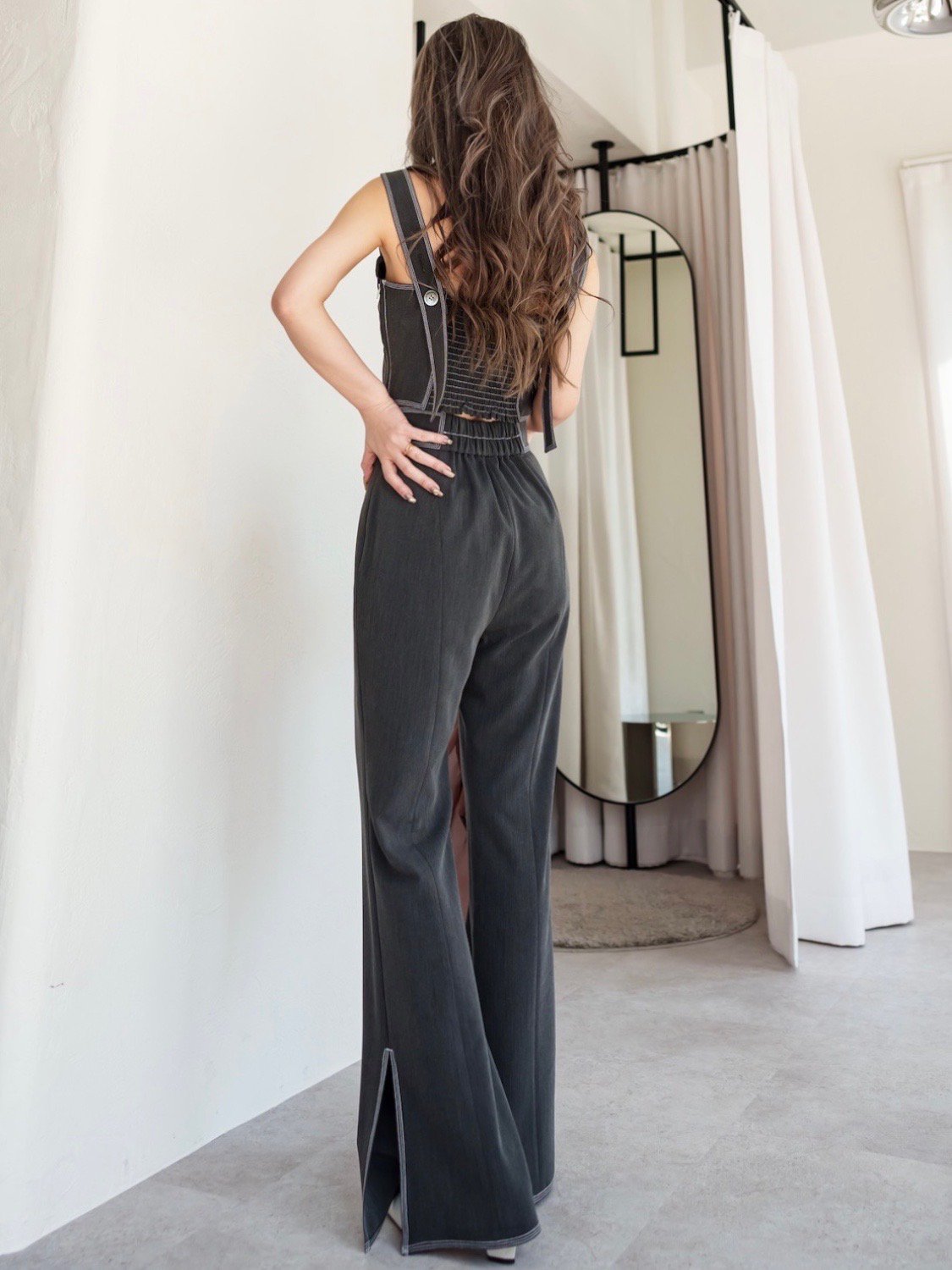 Stitched Back-shirring Bustier