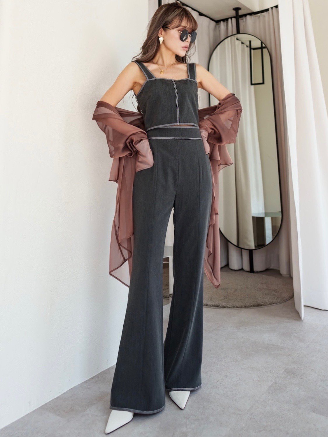 Stitched Back-shirring Bustier