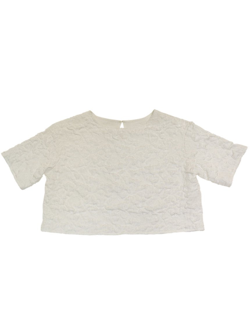 Jacquard Half Sleeve Tops