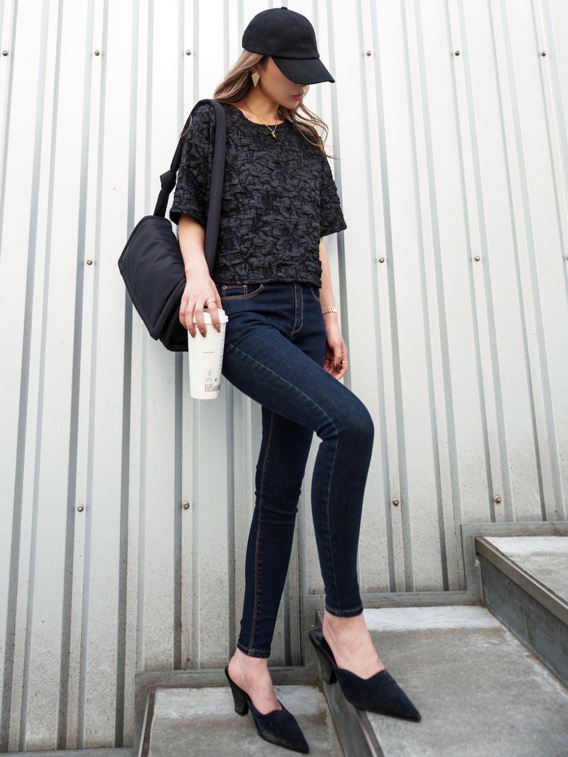 Jacquard Half Sleeve Tops