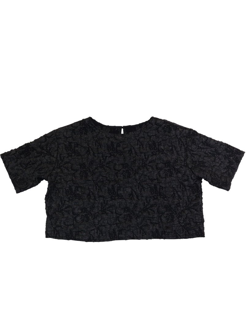 Jacquard Half Sleeve Tops