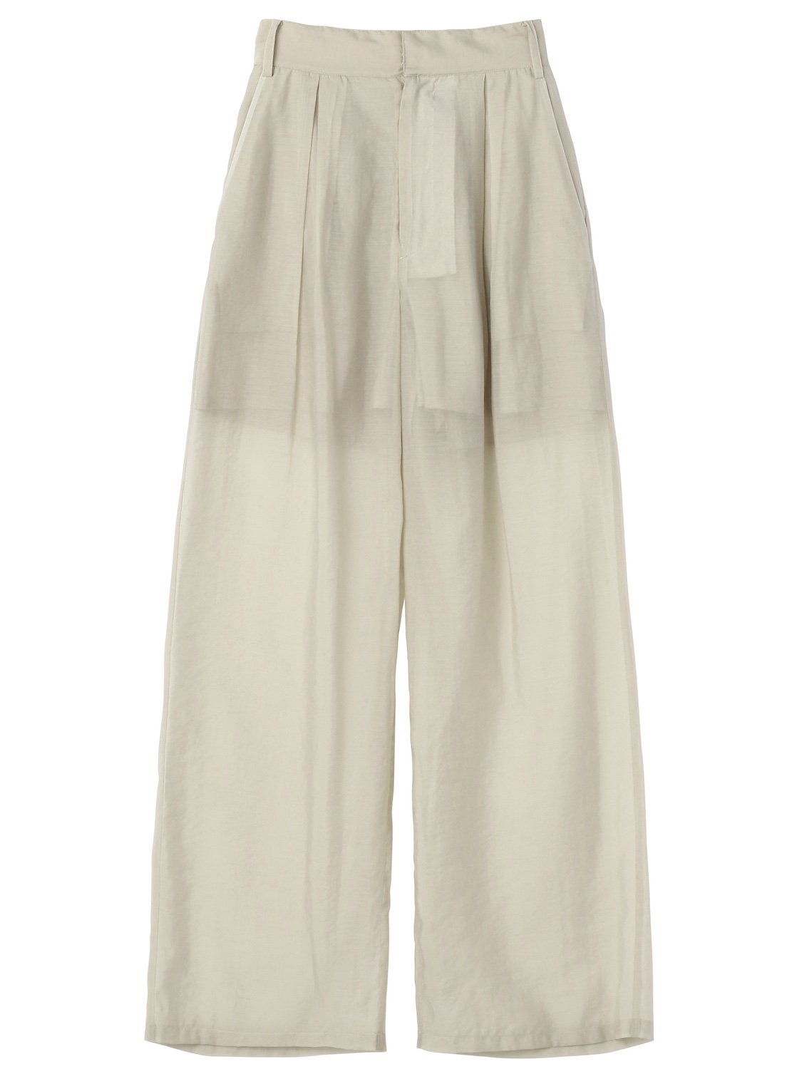 Sheer tuck wide pants