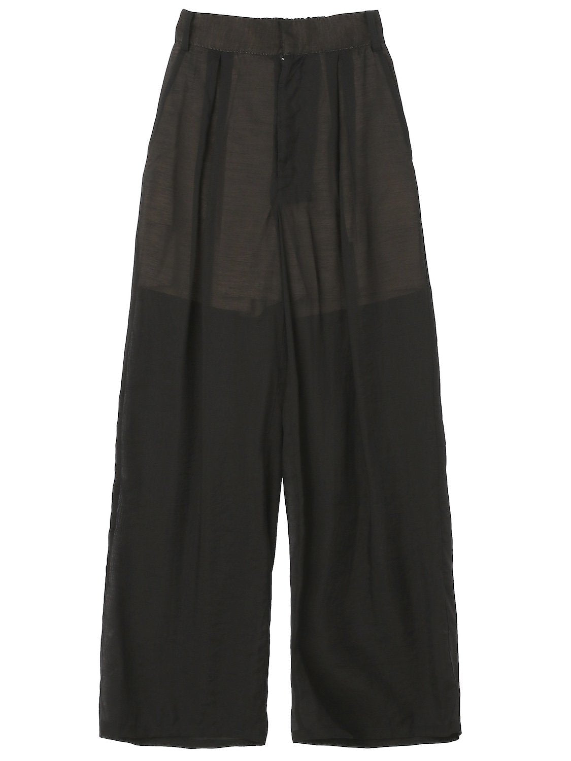 Sheer tuck wide pants